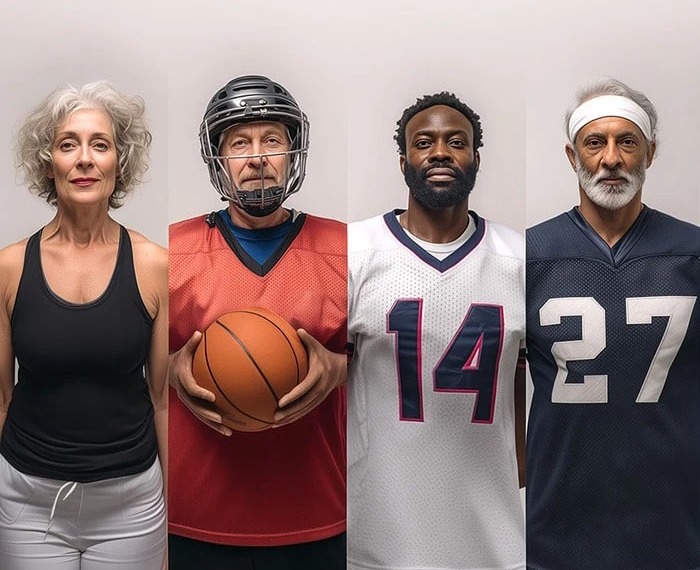 Active people engaging in sports